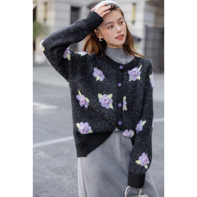 Mokana Floral Embroidered Relaxed Knit Sweater