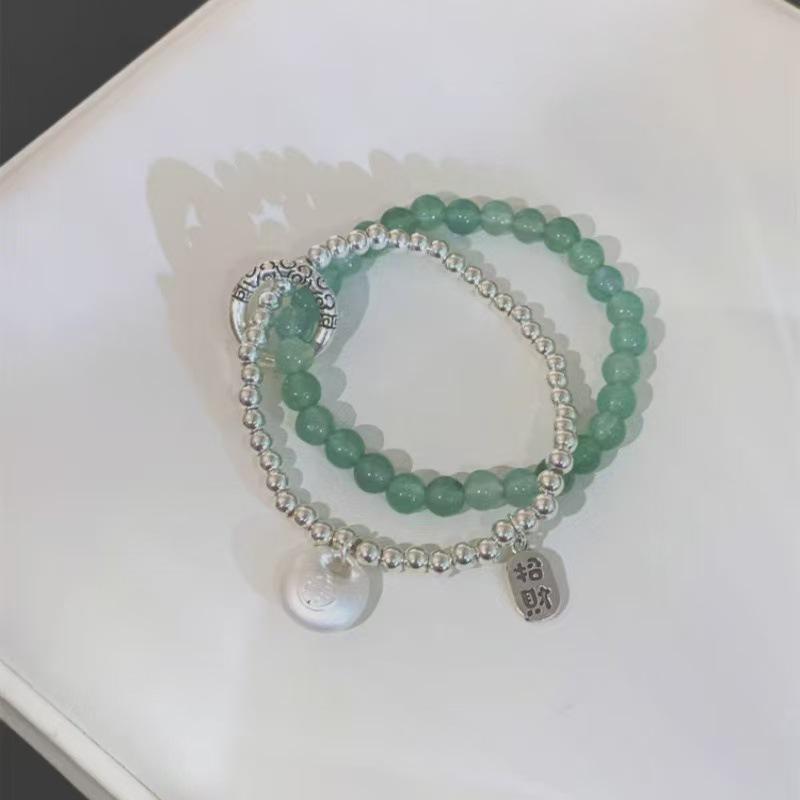 Sommer Erdbeerquarz Perlenarmband für Damen - Modischer Live-Stream-Stil mit floralen Perlen