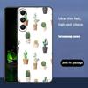 Cute Cactus Luxury Black Phone Case For Samsung Galaxy S23 S24 S25 Ultra S22 Plus S21