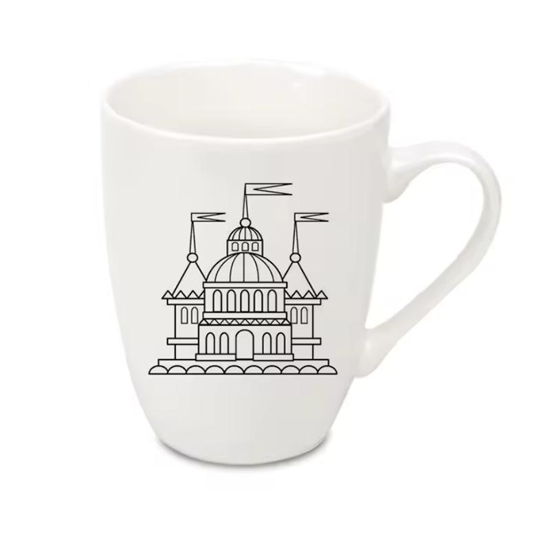 Personalisierte konische Keramik-Trommeltasse, 11oz Becher mit großem Bauchvolumen