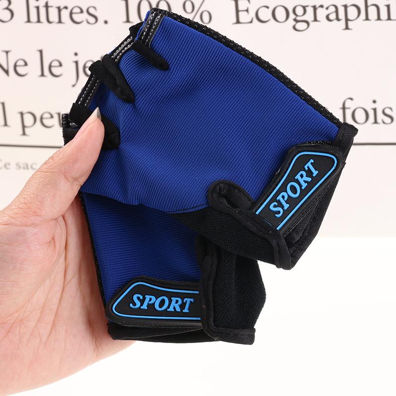 Children's Half-finger Gloves Students Outdoor Cycling Breathable Fashion Gloves Roller Skating Mountain Bike Bicycle Leaked Gloves