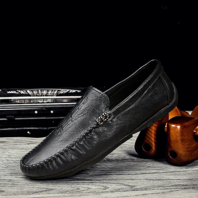 Mode Krokodilmuster Herren Freizeit Schuhe Stilvolle Handgefertigte Herren Slipper Echtes Leder Herren Slipper Bequeme Outdoor Schuhe