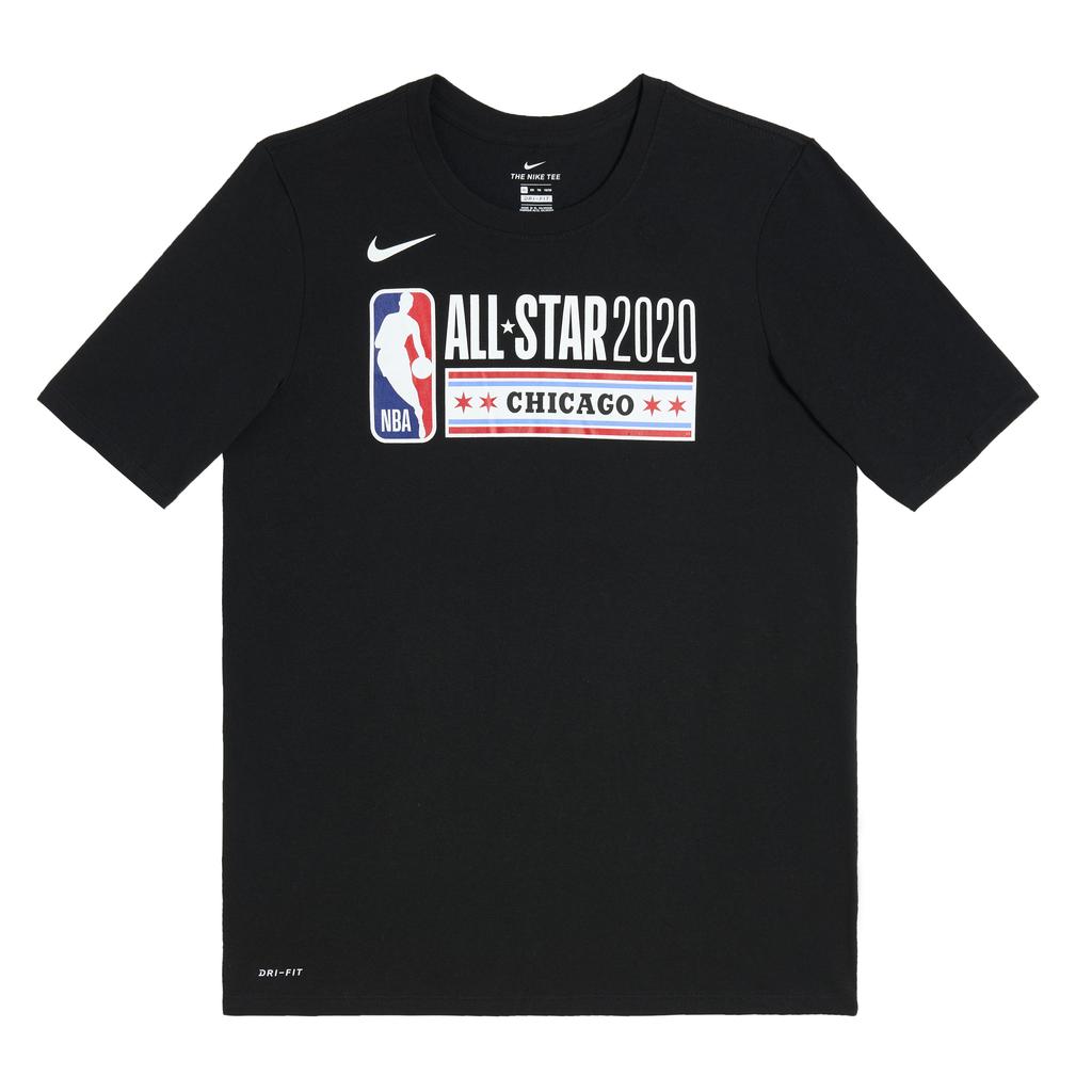 Nike NBA All-Star Series Chicago T-Shirt Round Neck Quick-Dry Fashion Sports Short Sleeve Kids Tops Black 3Z2B7BCFF-ASG