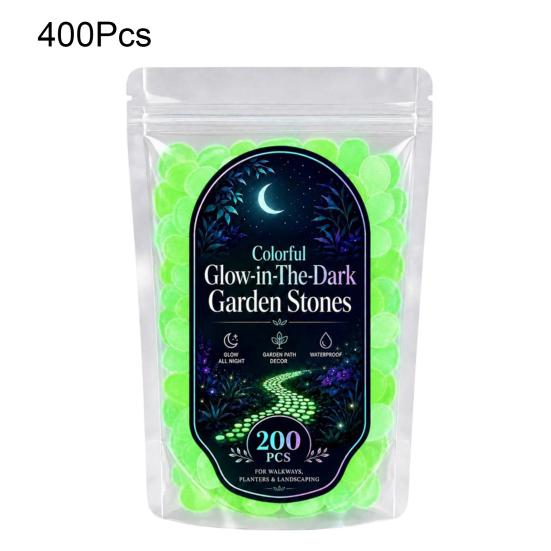 1.5cm Luminous Stones, Glow in The Dark Garden Pebbles, Outdoor Glowing Rocks, Decorative Glowing Pebbles for Pathway Patio Yard Aquarium Fish Tank