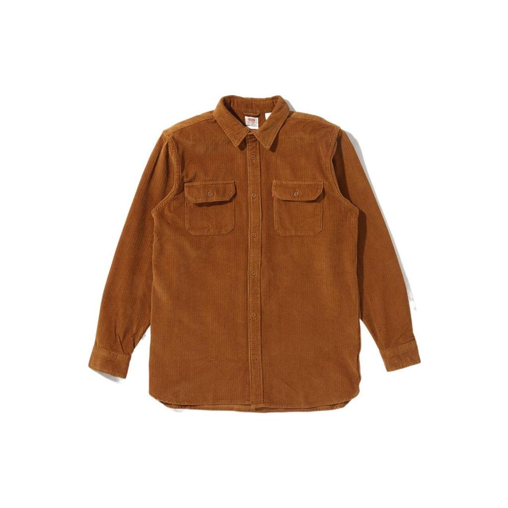 Levis Solid Color Long Sleeve Shirt Men shirts Burnt-Yellow 19573-0157
