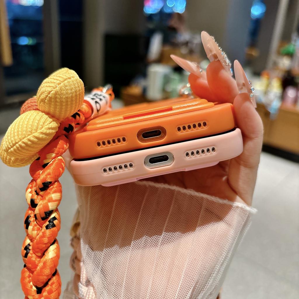 Bonbonfarbe Geflochtenes Crossbody-Lanyard Handyhülle Für iPhone 17 16 15 14 Plus 13 12 11 Pro Xs Max Air Kartenhalter Silikonhülle