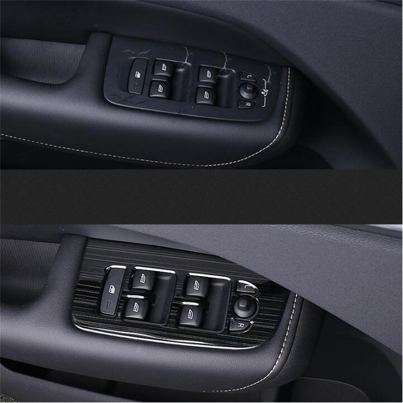 Car Styling for Volvo Xc60 S60 V60 Left Drive Lifter Button Stickers Interior Stainless Steel Decorative Accessories