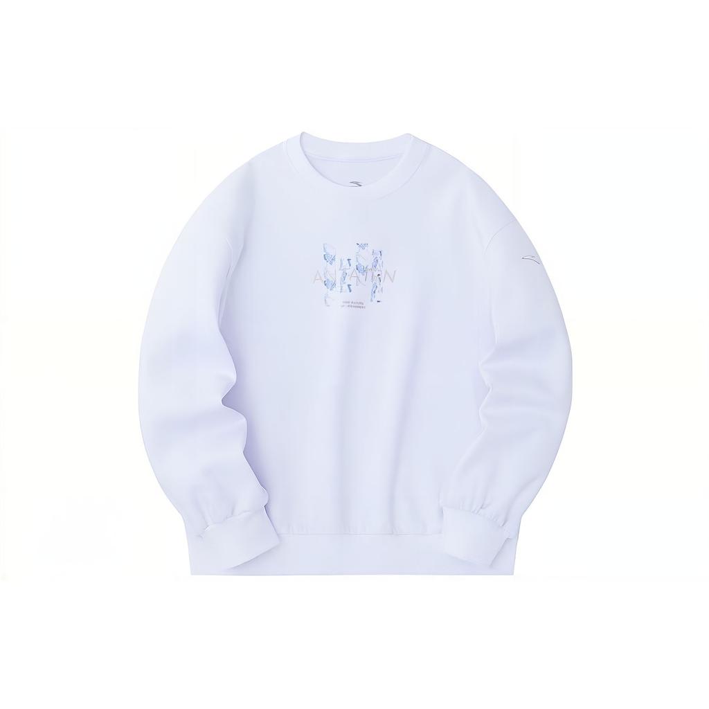 Anta Training Series Solid Color Knitted Crew Neck Sweatshirt Women Sweatshirt Pure-White 162337712-2