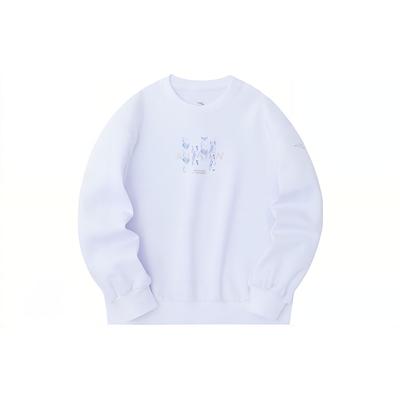 Training Series Solid Color Knitted Crew Neck Sweatshirt Women Sweatshirt Pure-White 162337712-2