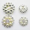 10pcs/set Two Size 30mm/40mm Flower Rhinestones Buttons Pearl Button Wedding Decoration Diy Alloy Diamond Crystal Bow Accessorie