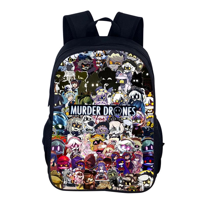 Cartoon Backpack Murder Drones School Bag 40cm/15.7inch Backpack Lightening Zipper Backpack Book Bags for Boys Girls Best Gift