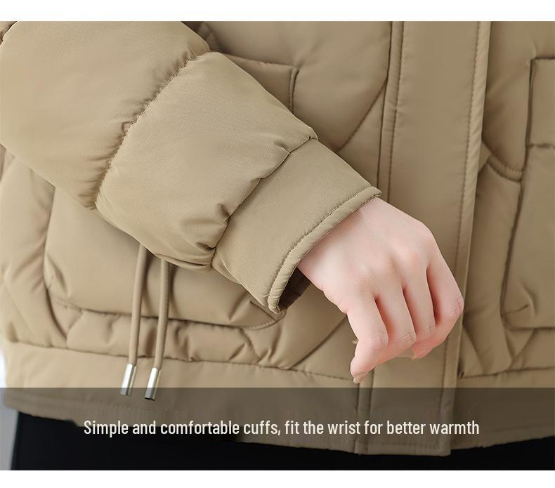 Women's Short Winter Cotton Jacket, 2026 New Korean Style, Stand Collar, Thickened Outerwear, Petite Fit