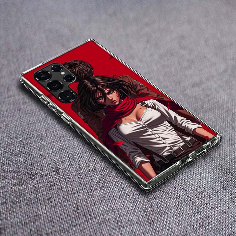 Character MIKASA Phone Case For Samsung Galaxy S24 S23 S21 S20 FE S22 S26 Ultra S25 Edge S10 Plus Cover Clear TPU Capa Shell Coq