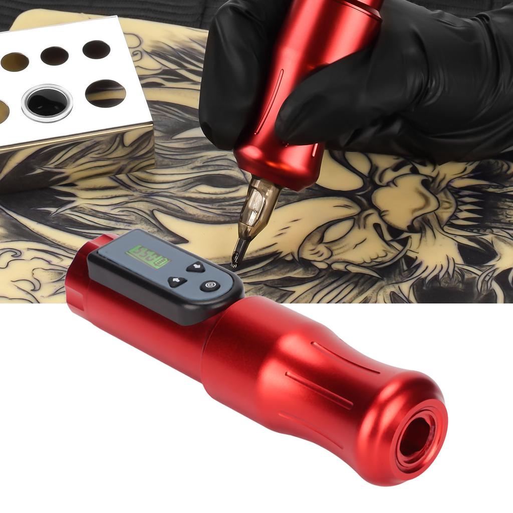Wireless Tattoo Pen   Tattoo NaMachine Cartridge Needles Coreless Motor Electroplating LCD Display for Beginners