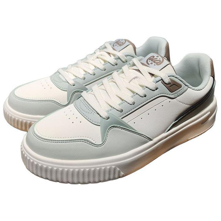 Hongxing Erke Casual Comfortable Trendy Non-Slip Lightweight Durable Low-Top Skate Shoes Men Sneaker White Green 11125101178-006