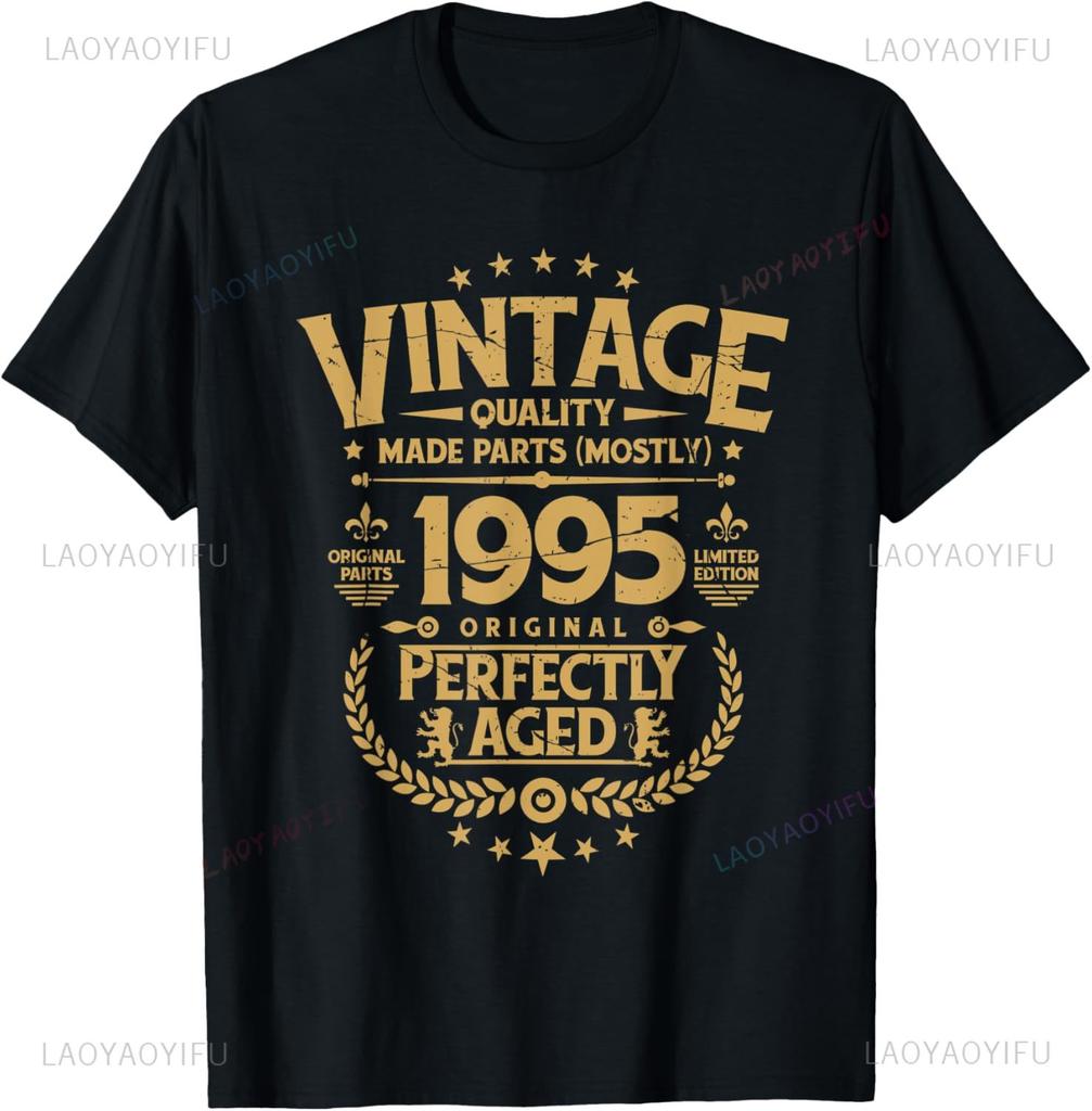 Vintage 1995 Limited Edition 30th Birthday Gifts 30 Year Old TShirt Unisex Summer Streetwear Tops Customizable Summer Tops