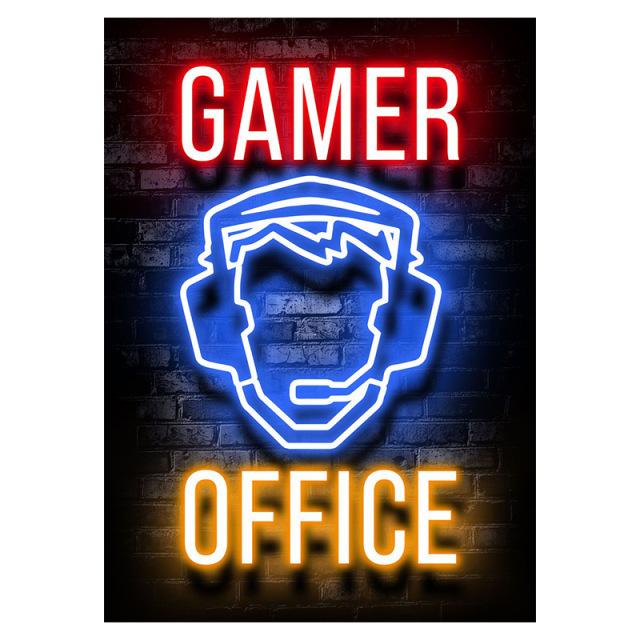 Gamepad Neon Canvas Painting Glowing Text Picture Decoration Poster Gift Living Room Wall Art Prints Modern Home Decor Aesthetic No Frame