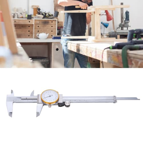 Walfront Dial Caliper 0-150mm 0.02mm Vernier Caliper Steel Impact Resistant Adjustable Caliper Measuring Tool with Depth Rod, Industrial Tool