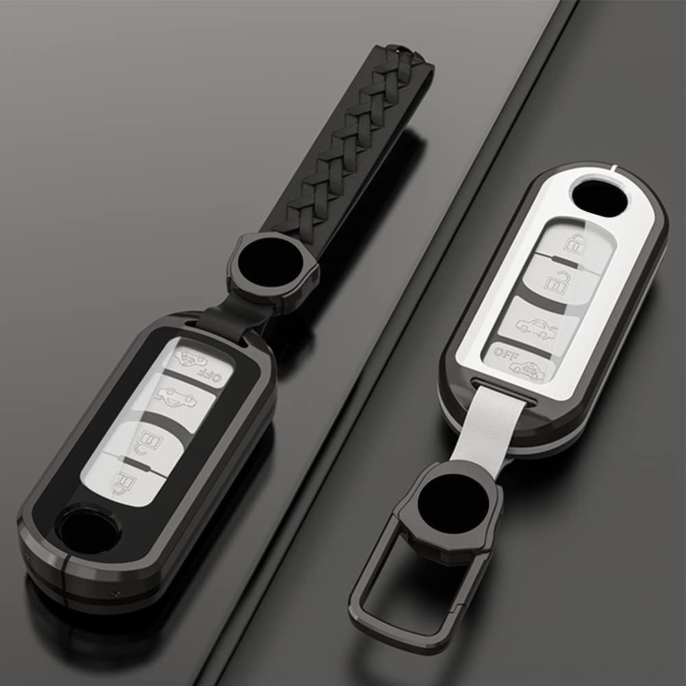Alloy Metal Key Fob Cover,2 Pack Compatible with Mazda 3 6 8 Miata MX-5 CX-3 CX-5 CX-7 CX-9 RX-8