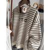 Sweatshirt for Women Oversize Stripes Thickened Loose Round Neck Casual Pullover Long Sleeve Winter Sweatshirt Top