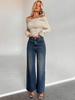 WG128 Autumn/Winter Off-Shoulder Long-Sleeve Solid Color Women's T-Shirt