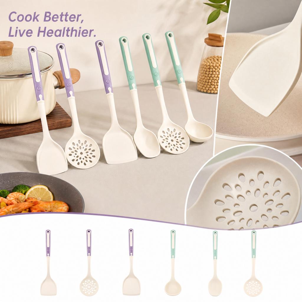 Food Grade Silicone Spatula Set for Nonstick Cookware - Cooking Turner and Slotted