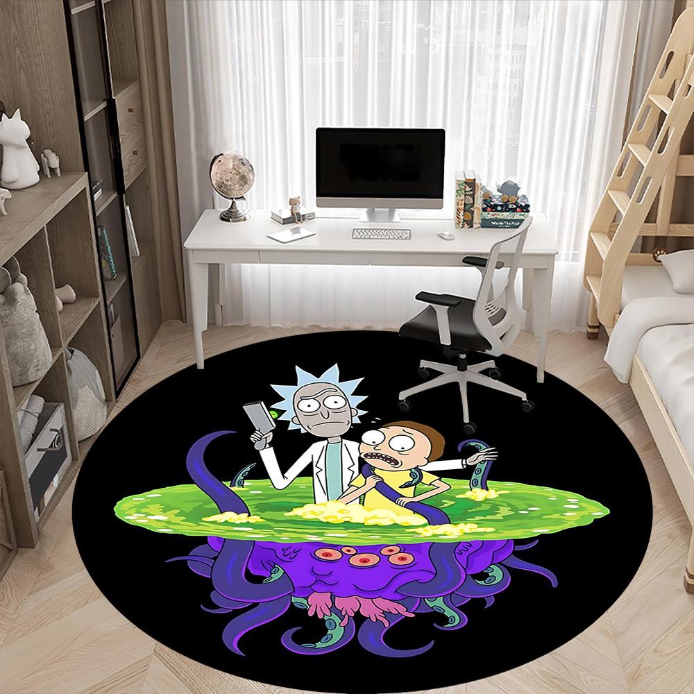 1pc Rick and Morty Office Round Area Rug,  Under Office Chairs Bedroom Living Room Home Decor A0926088