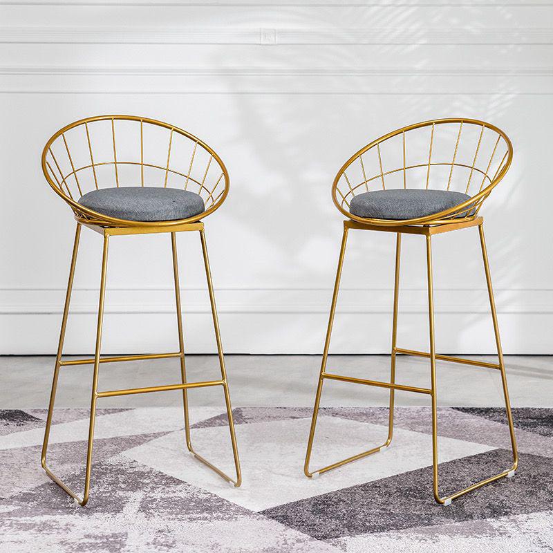 Nordic Iron Art High Back Metal Bar Chair - Stylish and Simple Design.