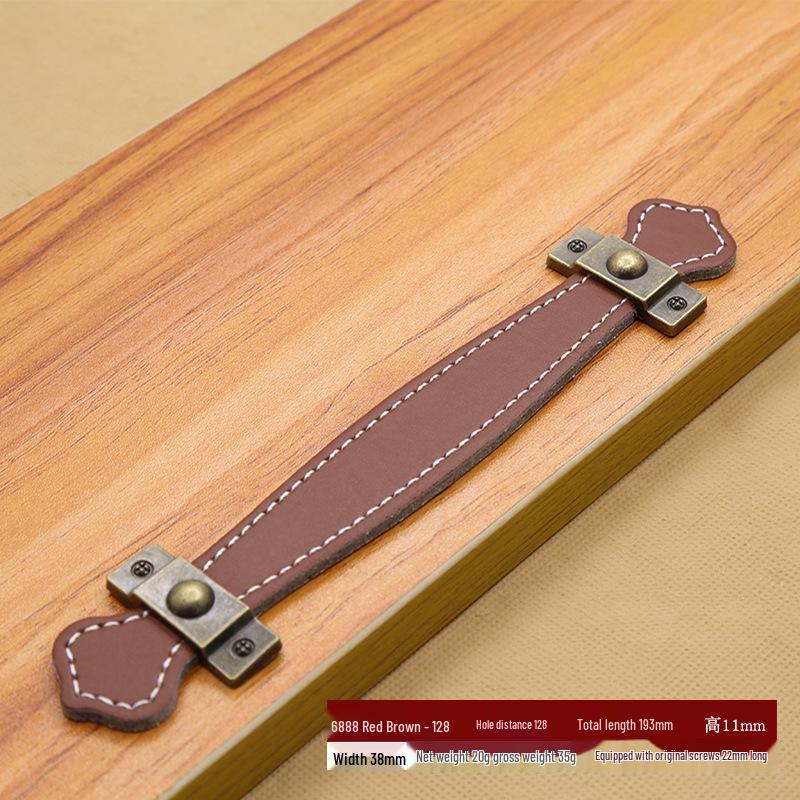 Brown-Black Leather Handle for Suitcases, Bags, Drawers, and Cabinets