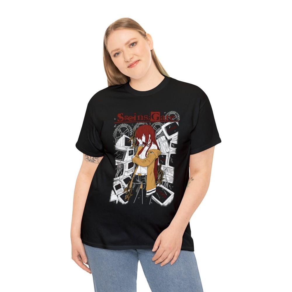 Steins Gate Kurisu Makise Tshirt Anime Unisexga shirt All Size Black Shirt M