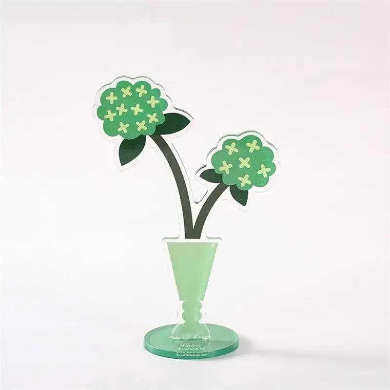 

Creative Flower Acrylic Card Holder Memo Clips Cute Photocards Holder Display Stand Korean Stationery Office Desk Organizer зелёный