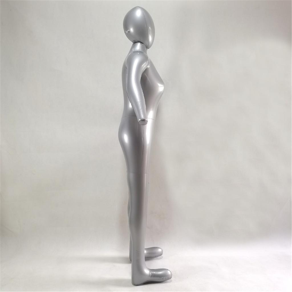 Aufblasbares Vollkörper-Schaufensterpuppen-Torso-Modell für Damen, Silbernes Schaufensterpuppen-Körpermodell