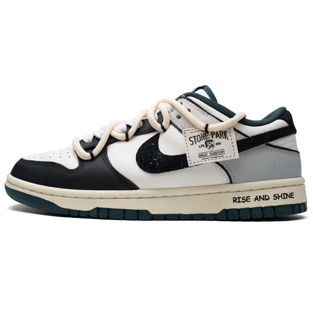 Nike Dunk Sunrise Suede Cushioning Low Top Skateboard Shoes Unisex Black White Gray FQ8080-133(Team98-)