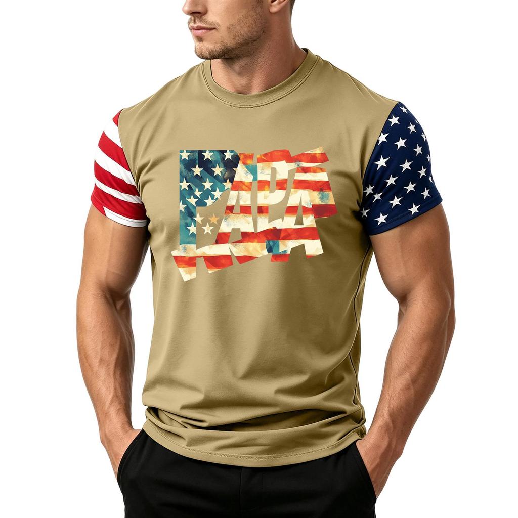 Men's Loose Fit Short Sleeve T Shirt American Flag Print Casual Summer Daily Wear Father's Day Independence Day Top