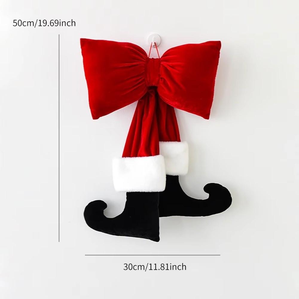 Creative Wine Red Wine Red Bowknot 3D Bowknot Christmas Bow Velvet Hanging Christmas Supplies Merry Christmas