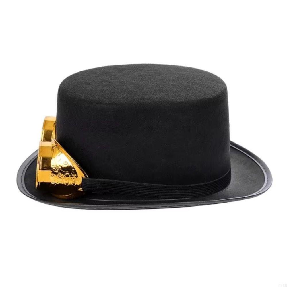 Magician Hat Steampunk Men Hat With Eyeglasses Cosplay Jazz Hat Retro Gothic Hat Men Women Unisex