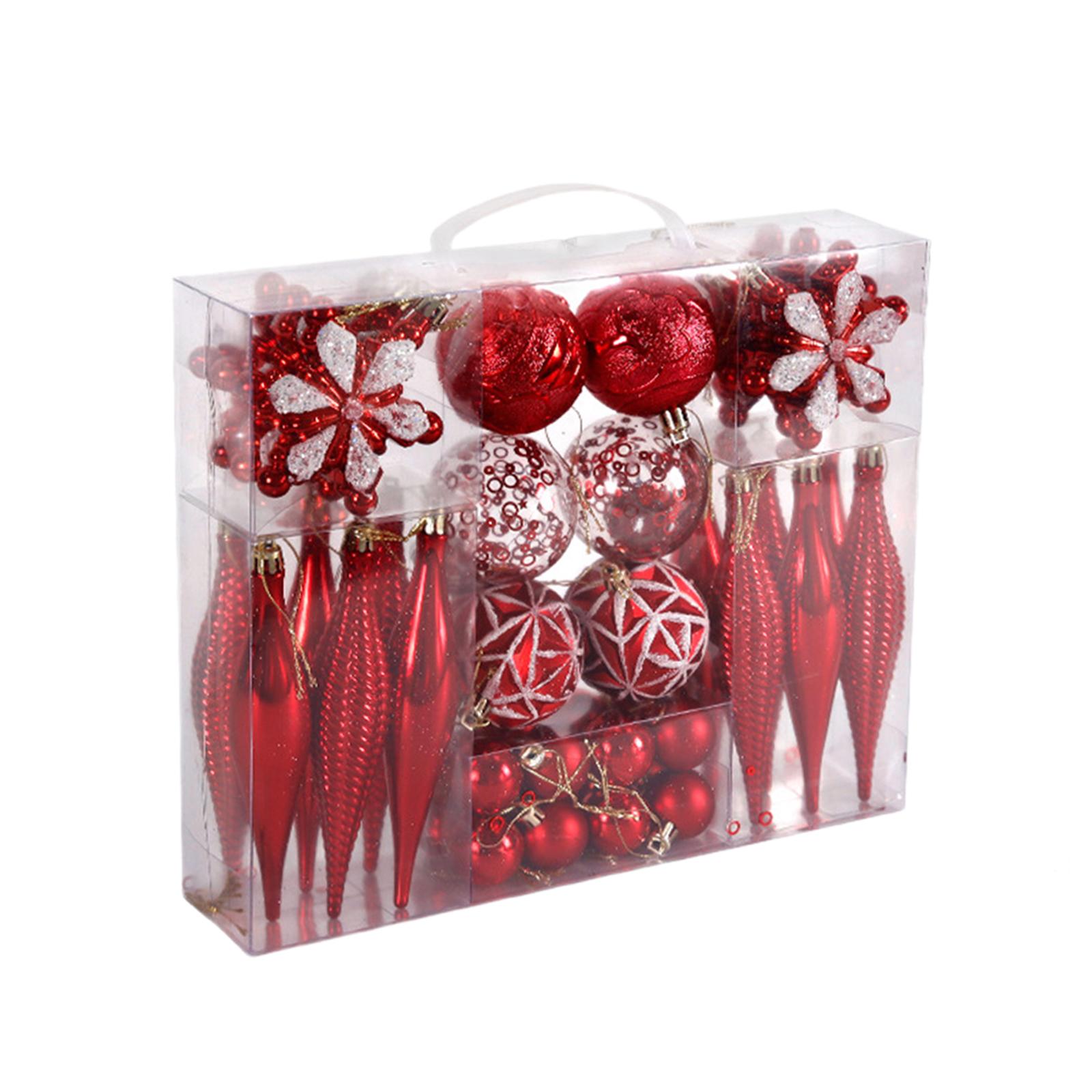 

40Pcs Christmas Balls Hanging Xmas Small Pendants Xmas Decorative Baubles for Birthday Porch Yard Decorations Festive Decor червоний