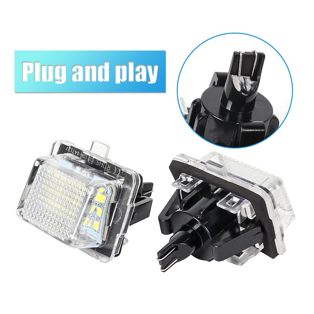 2X LED Car License Plate Light Bulbs External Lamp Accessories For Mercedes Benz W204 S204 W212 S212 C207 A207 W221 C E S Class
