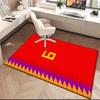 1pc Red Sports Jersey Number Design Carpet Rug for Living Room Bedroom Home Sofa Decoration,Kids Play Non-slip Floor Mat