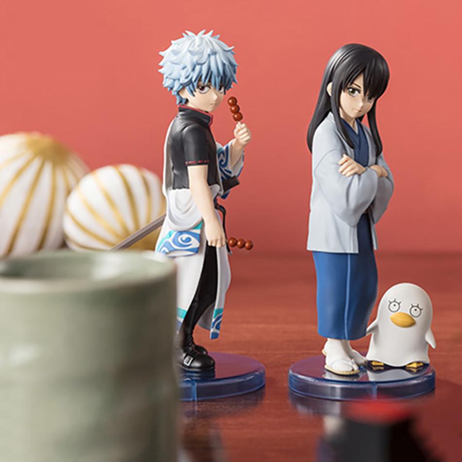 13CM Adokenette GINTAMA Sakata Gintoki&Katsura Kotarou Figure Anime Peripheral Action Model Desktop Decorative Toy Collect Gift