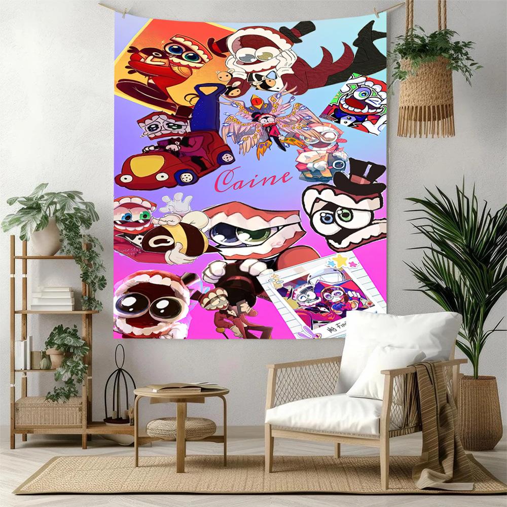 Digital Circus Wall Decor Tapestry Art For Pet Memorial Birthdaywedding Party Backdrop Family Gift
