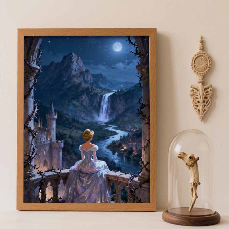 Disney Diamond Painting Kit Fairytale Castle Princess 5D Diamond Art Home Decor Creative Handmade Gift Round 20x30cm