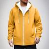 Felpa con cappuccio e zip casual da uomo con tasche