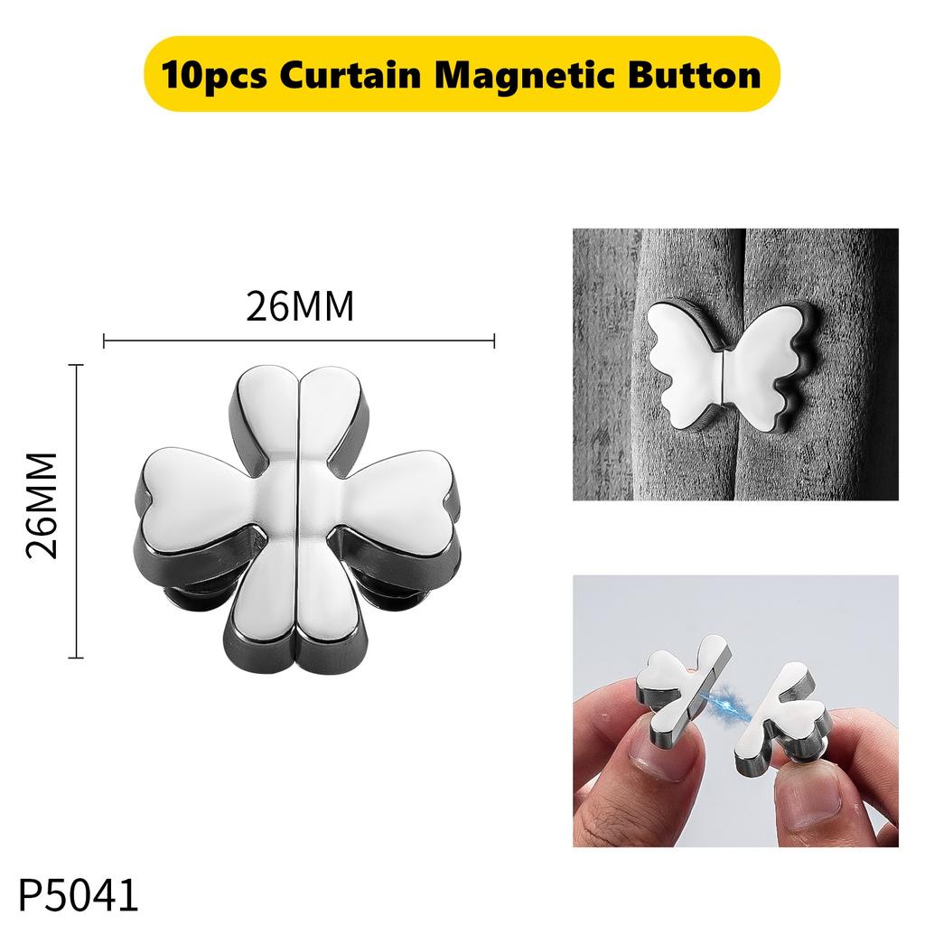 Curtain Magnetic Button Detachable Curtain Fix Fastener Clip Prevent Light Adjustment Window Screen Close Magnet Buckle