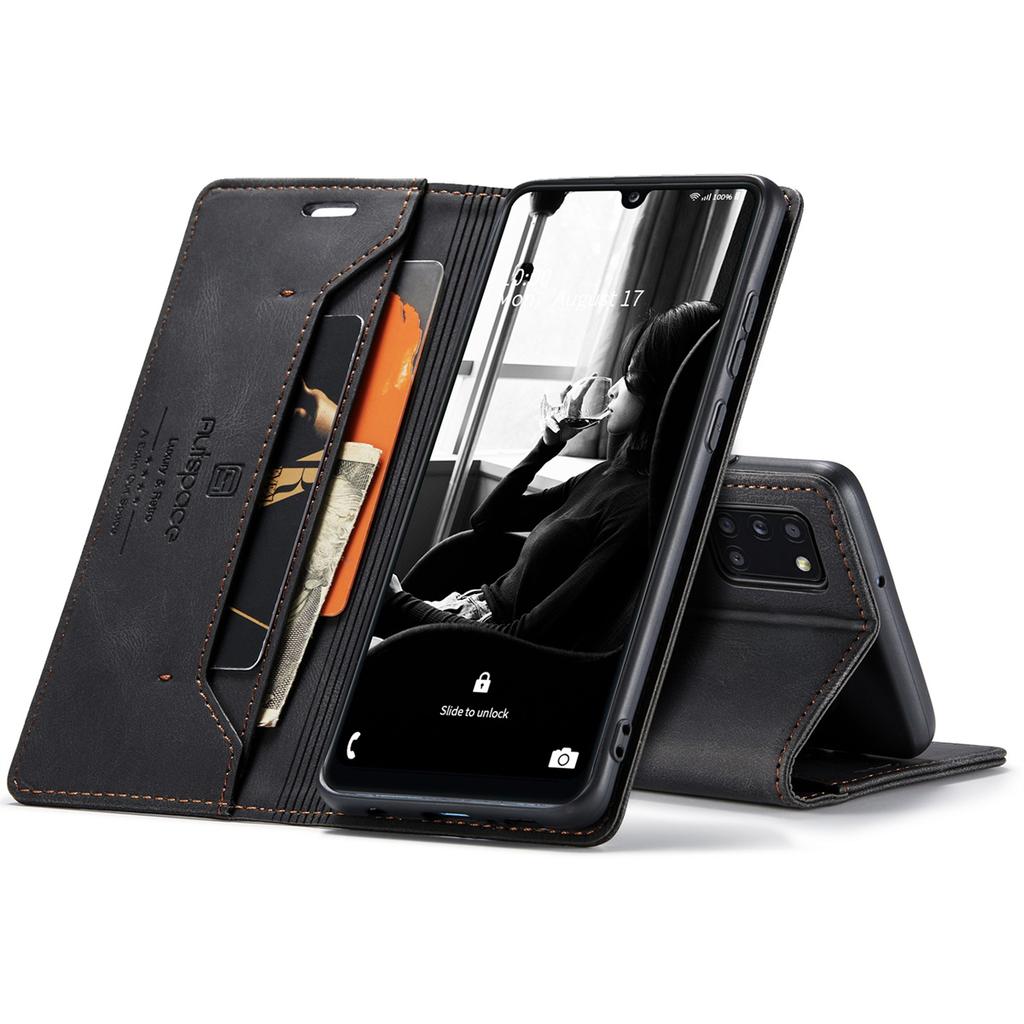 Premium Vintage Leather Wallet Case for Samsung Galaxy A41 - RFID Blocking Flip Cover with Card Slots, Shockproof Protective Phone Case (4 Colors)