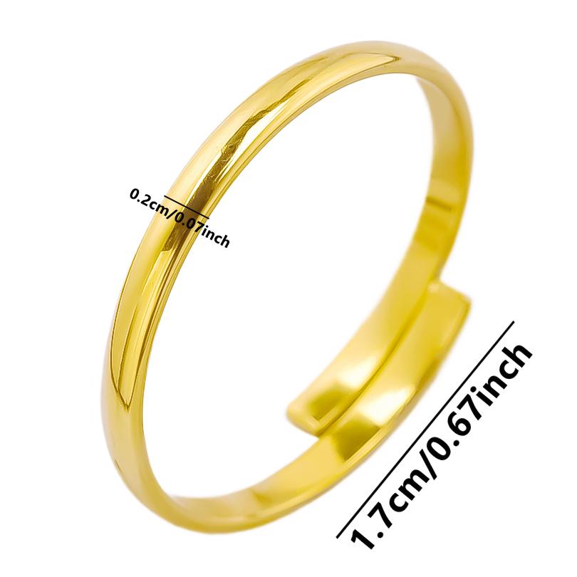 1/5Ppcs/Lot Real Gold Plated Stainless Steel Rings For Women Men Accessories Open Adjsutable Chunky Butterfly Heart Ring Anillos