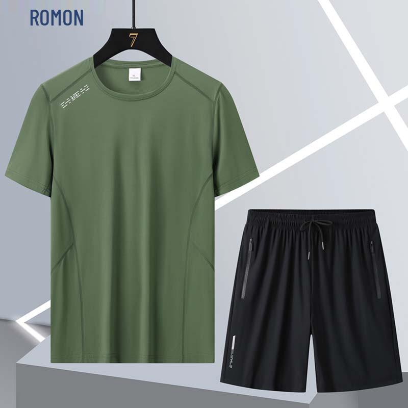 ROMON Men s Quick-Dry Ice Silk Sports Suit 2XL