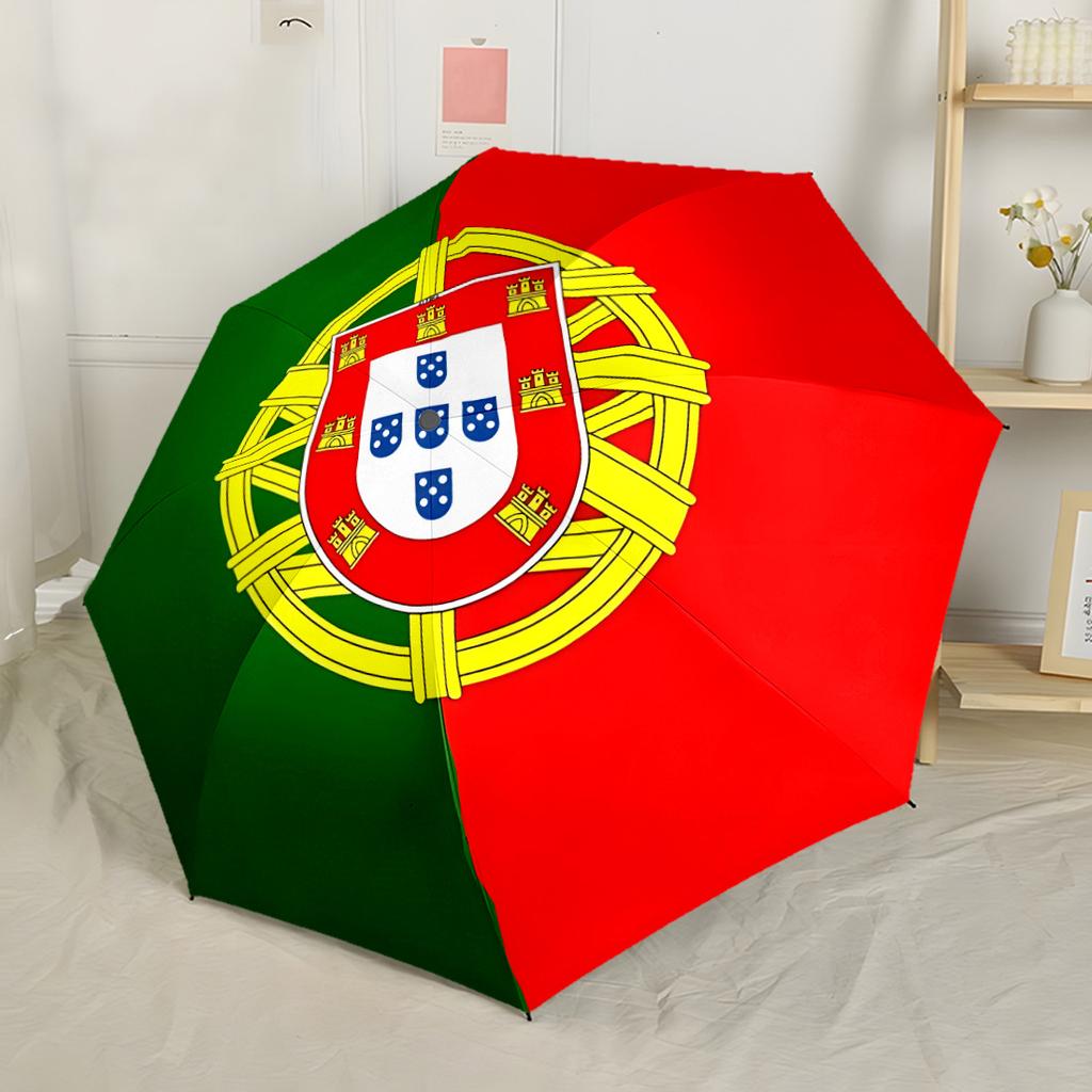 Ronaldo's Portugal Jersey Outdoor Automatic Umbrella Sturdy 8-Rib Shaft Foldable Design for Outdoor Daily Use Fashionable Accessory