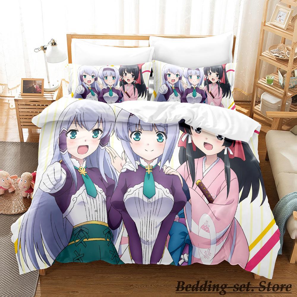 In einer anderen Welt mit meinem Smartphone Bettwäscheset Einzelbett Twin Full Queen King Size Bettset Erwachsener Kind Schlafzimmer Bettdeckenbezug Sets Anime