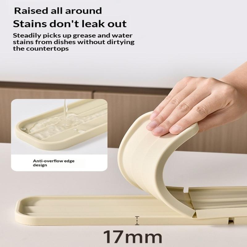 Nonslip Silicone Drain Pad Draining Mat With Unique Texture Kitchen Sink Organiser for Bottle Cup Dish Utensils